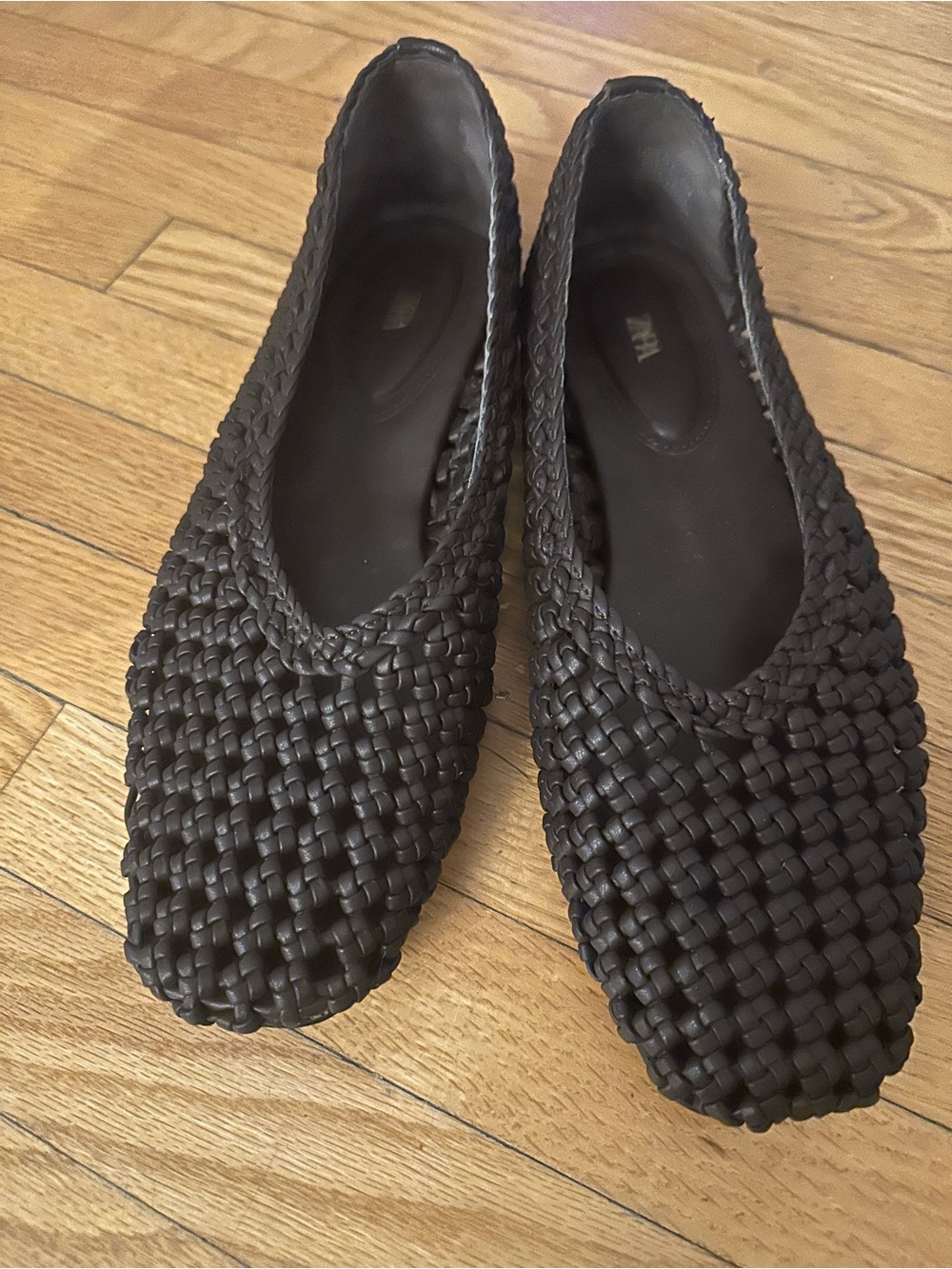 Woven Dark Brown Women's Ballet Flats